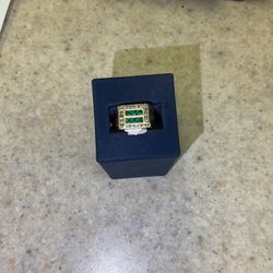 14k Ring With Green Stones