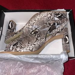 Ego “Say So” Snake print Open Toe Heels 