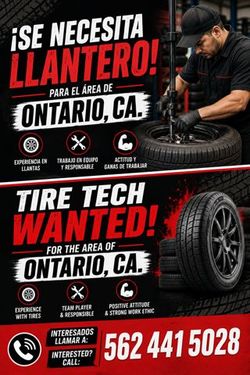 Llantero en Ontario. Hiring!