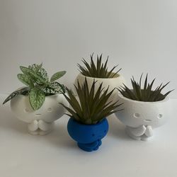 Cute Character Planters (3D Printed) – Multiple Sizes & Colors