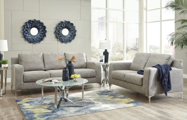 Ryler Steel Living Room Set /# sofa & loveseat .