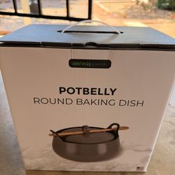 Pot belly round baking dish