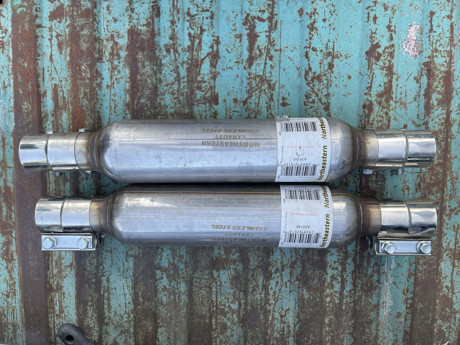 2 Straight Glass Pack Mufflers With Band Clamps for Sale in Los Angeles