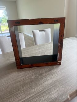 Pottery Barn Brown Wood cube shelf