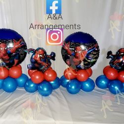 Spiderman Balloons Centerpieces 