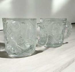 Vintage 1995 McDonald’s Batman Forever Riddler Two-Face Glass Mugs Set of 2