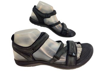 Merrell women black leather hiking outdoor sandals sz 8