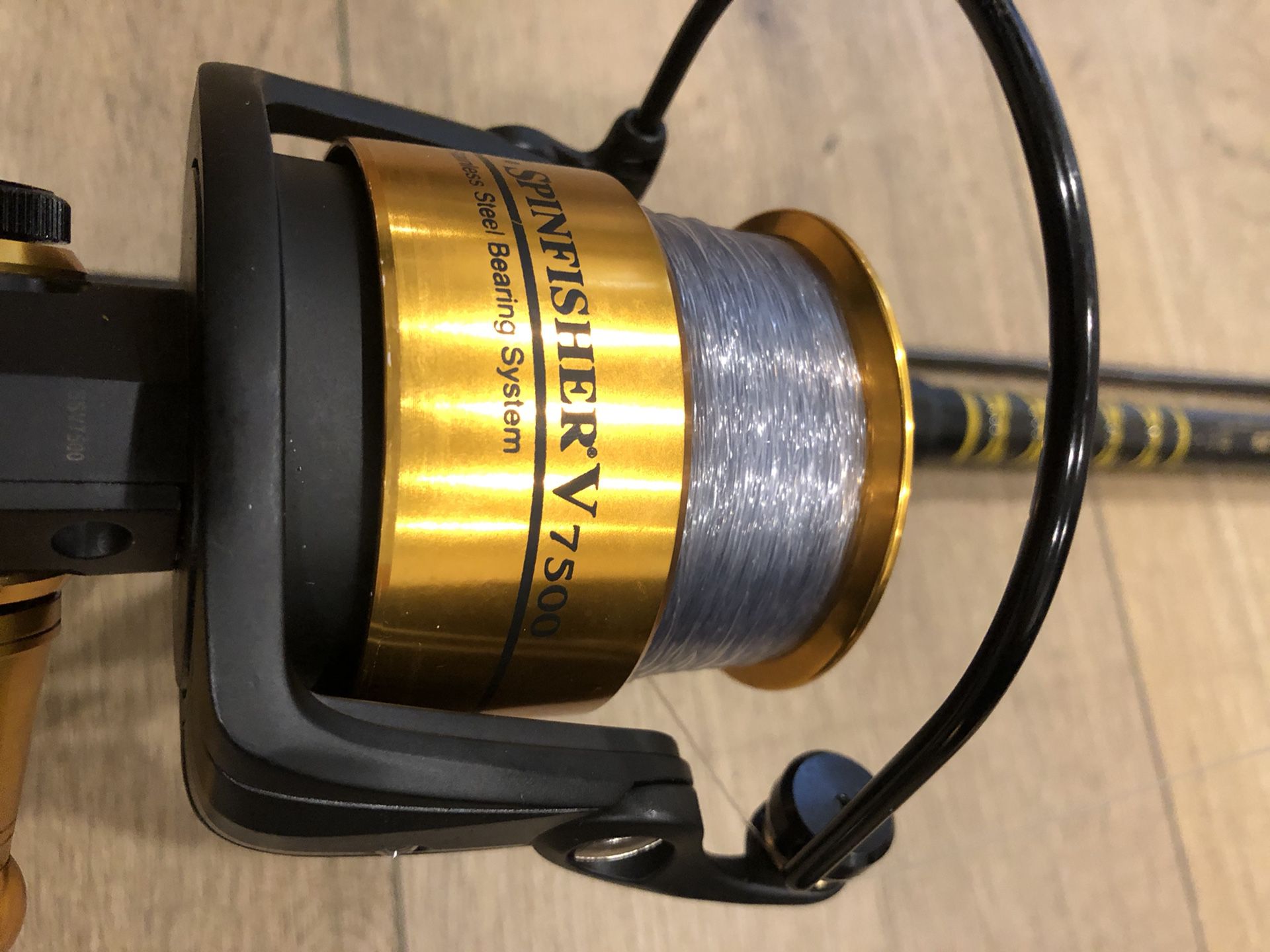 2 Penn spinner fish 6500 and 7500 reels and rods