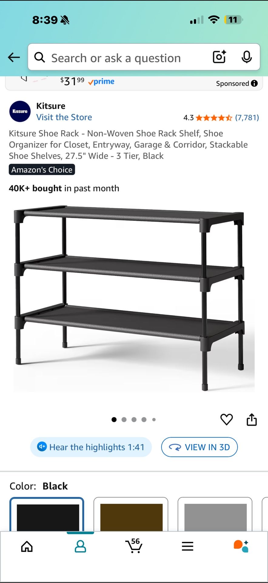 Black Shoe Rack