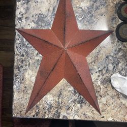 Red Metal Star plaque