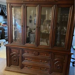 FREE - Dining Room Hutch - Solid Wood - Lights Up