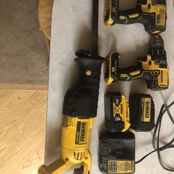 Dewalt Tools, Batteries And Charger 