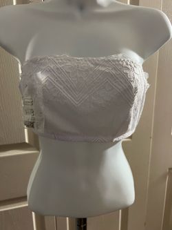 White Lace Strapless Bandeau Bra