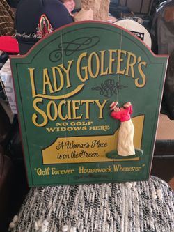 Vintage Lady Golfer's Society Hand painted Sign