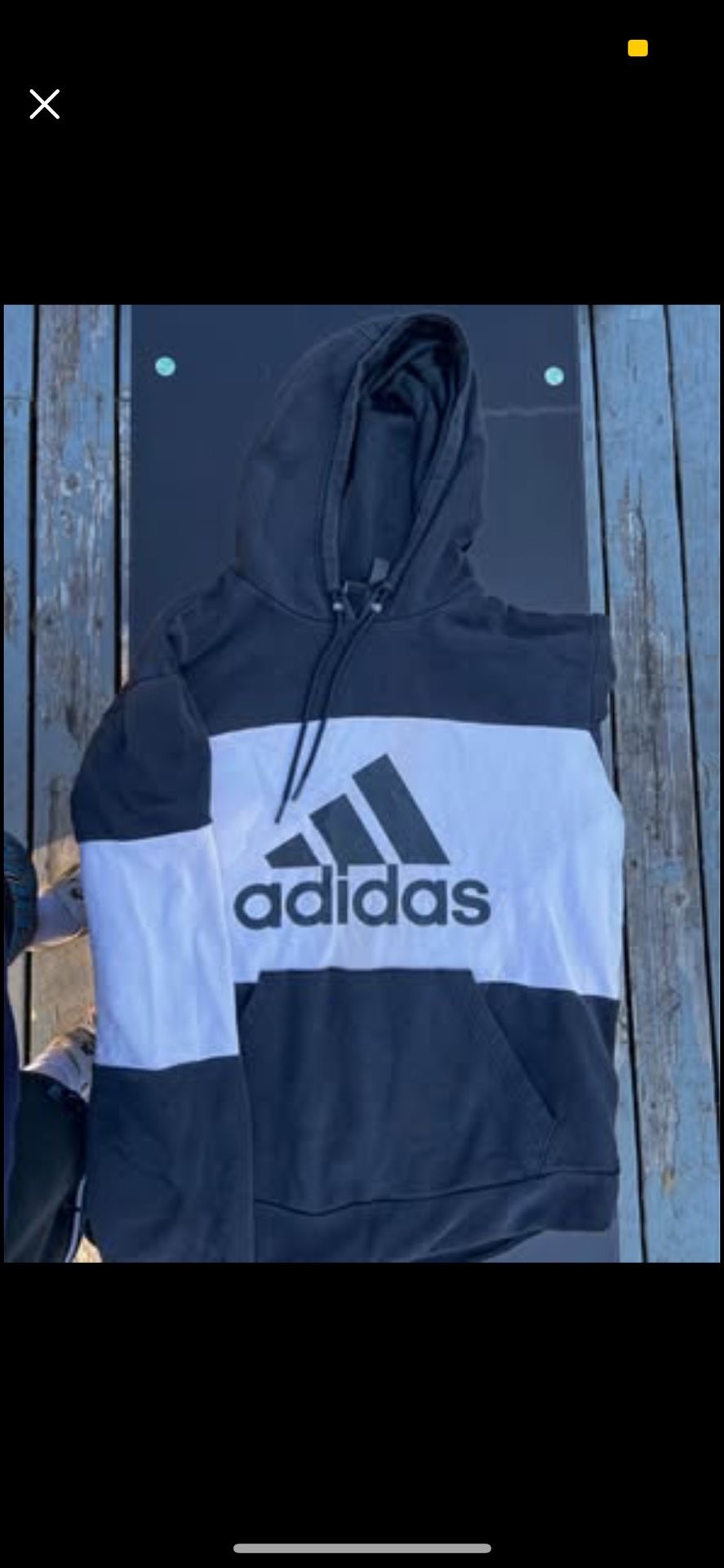 Adidas Hoodie – Men’s Medium (Black & White Colorblock)