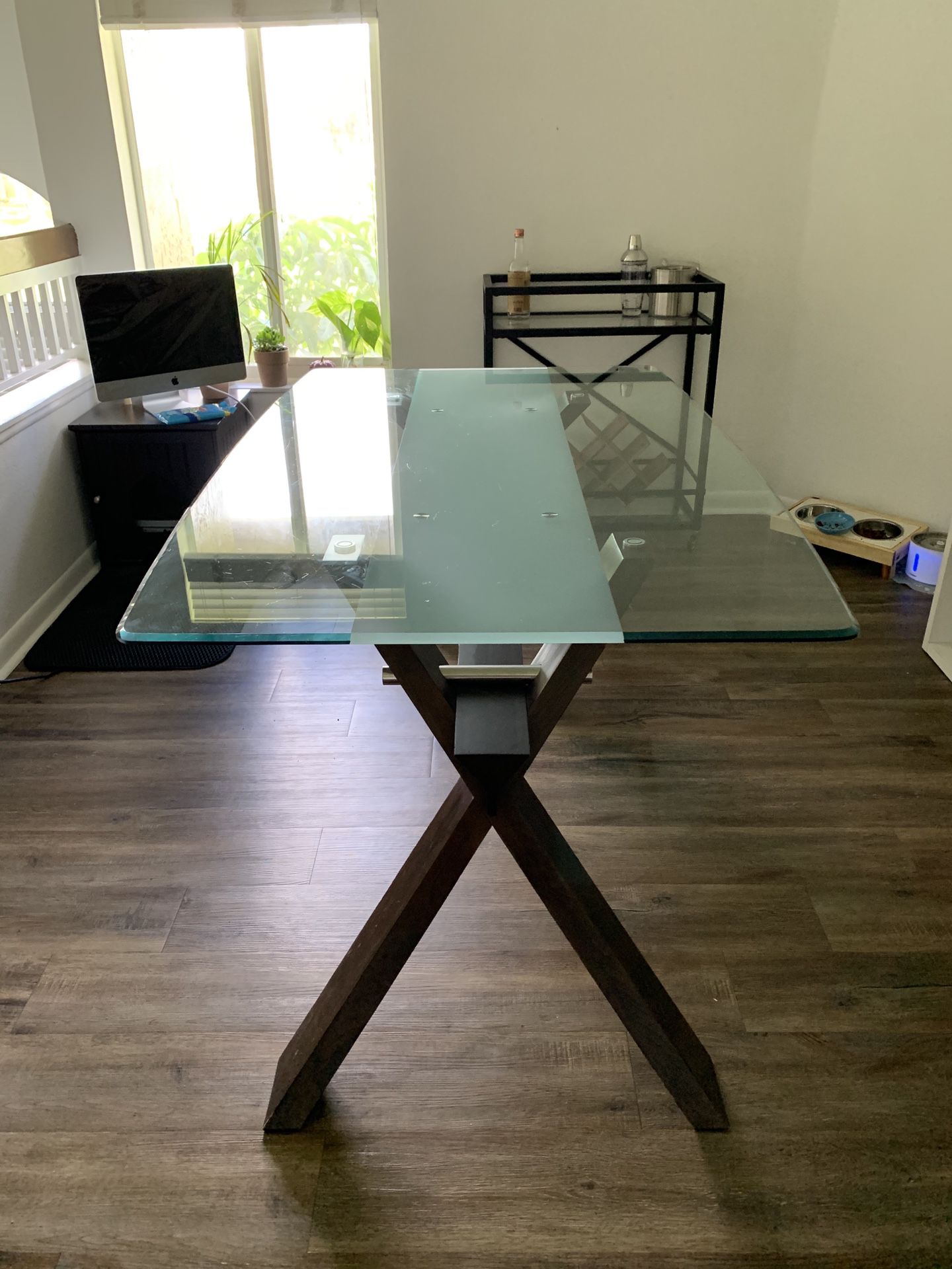 Glass Wood Modern Dining Room Table