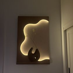 Designer Wall Art With Building LED Light And Portable Power Bank