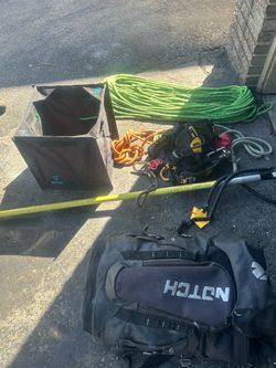 / Tree climbing gear.