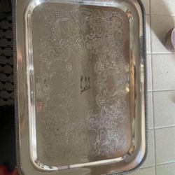  Silver Tray  plates 1800S Antique 
