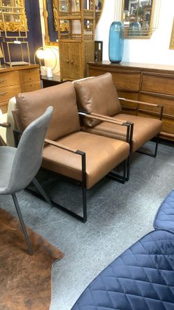 Modern minimalist faux Leather chair