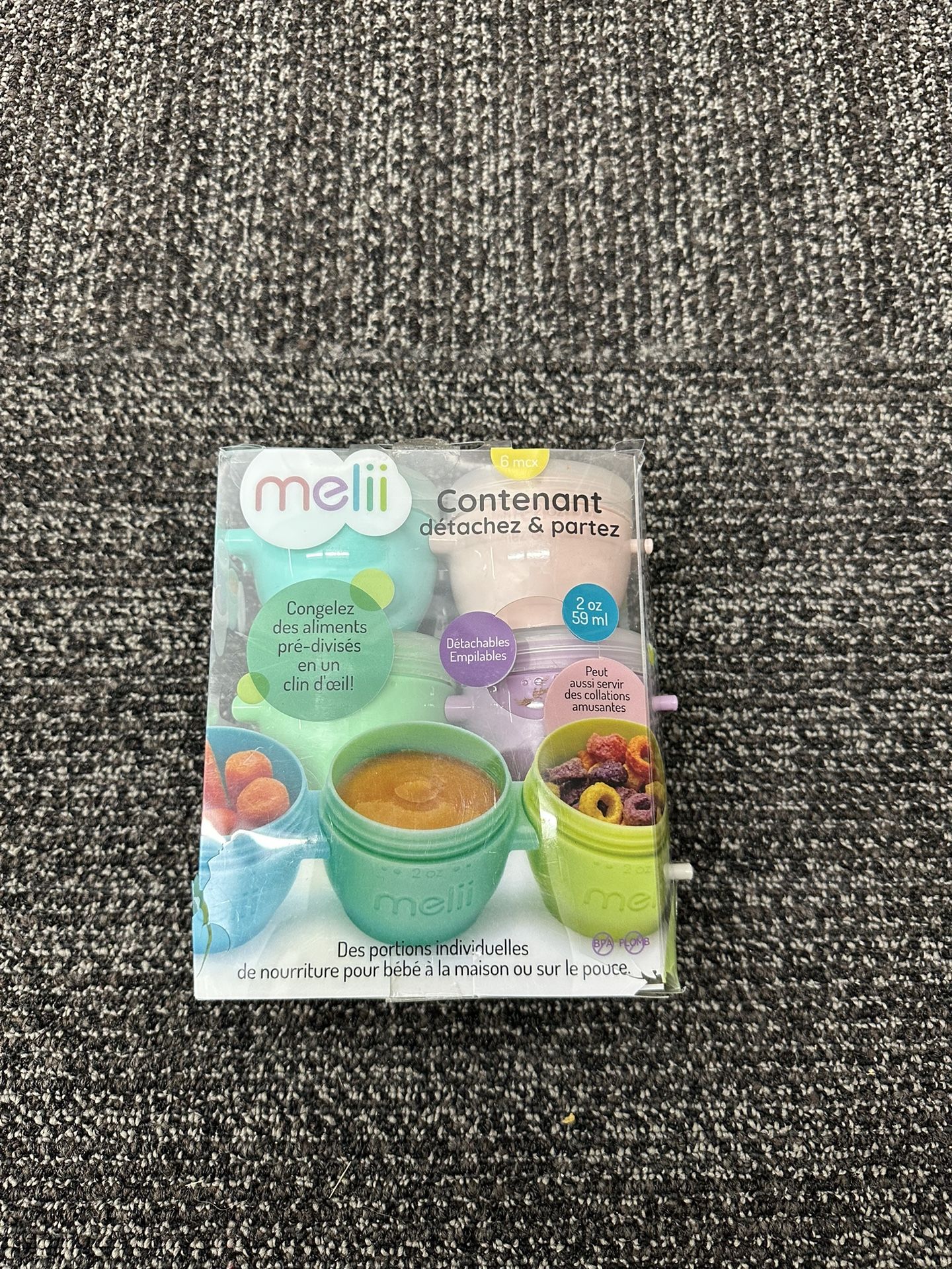 New Melii Snap & Go Pods 2 Oz/ Baby Food Freezer Storage Containers Stackable