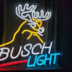 BUSCH LIGHT BEER DEER LIGHTED ADVERTISING SIGN FARM SIGN GAS OIL SIGN WHISKEY SIGN LIQUOR SIGN BAR SIGN