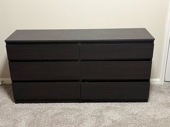 IKEA Malm 6-Drawer Double Dresser Black-Brown