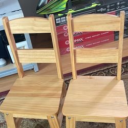 Set of Two Wooden Children's Chairs