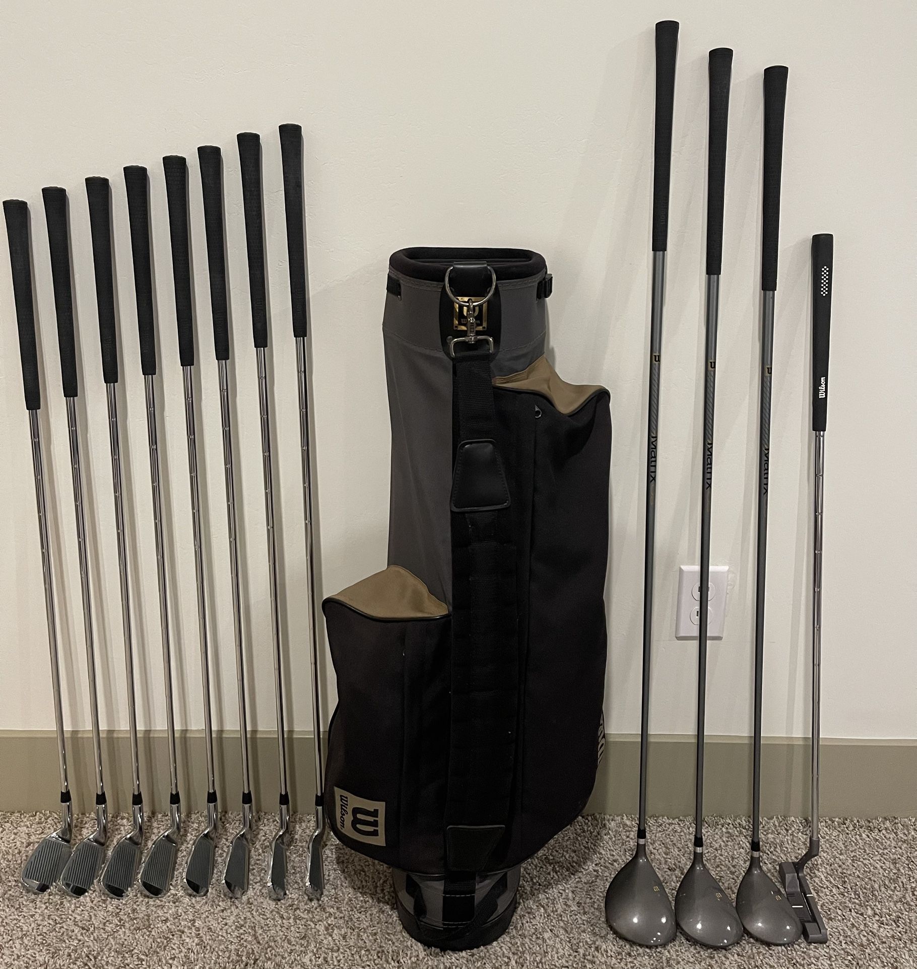Complete Wilson Golf Club Set – Matrix OS Irons, Woods, Putter & Bag ...