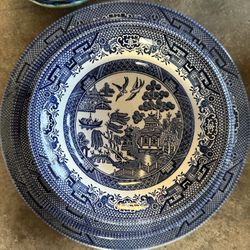 Churchill Blue Willow Fine China Set Vintage