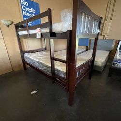 Solid Wood Twin Size Bunk Bed 