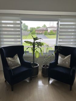 Blue Wingback Chairs