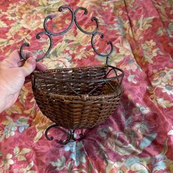Gorgeous, Wicker, And Metal Hanging Basket