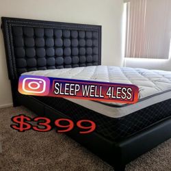 NEW BED FRAME QUEEN AND MATTRESS