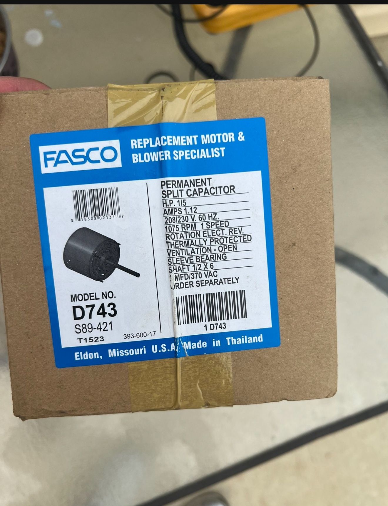 HVAC Fan Motor And Capacitor