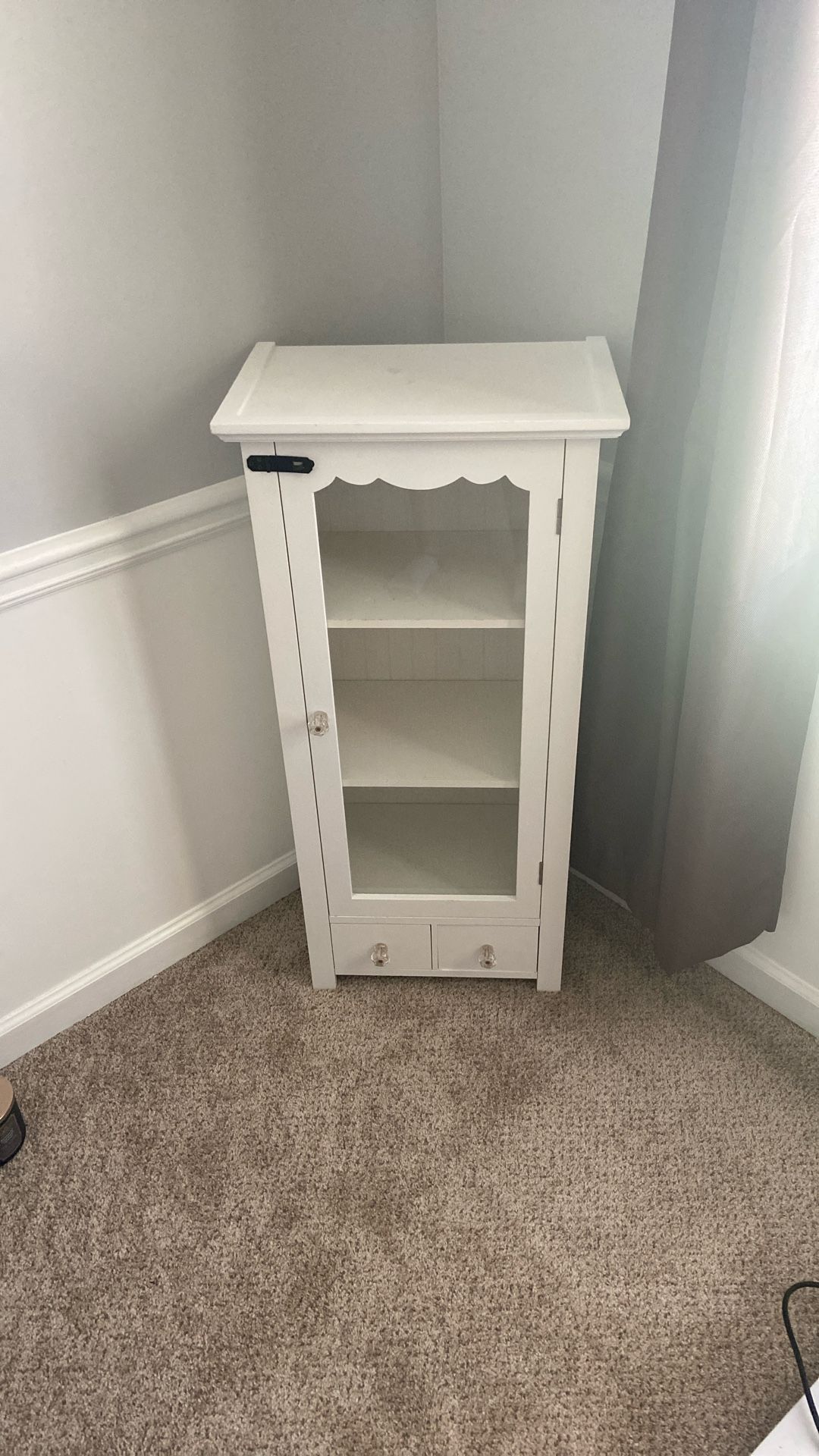 White Accent Glass Cabinet