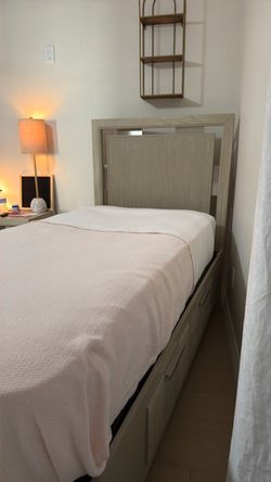 Twin Bed Frame with  5 drawers