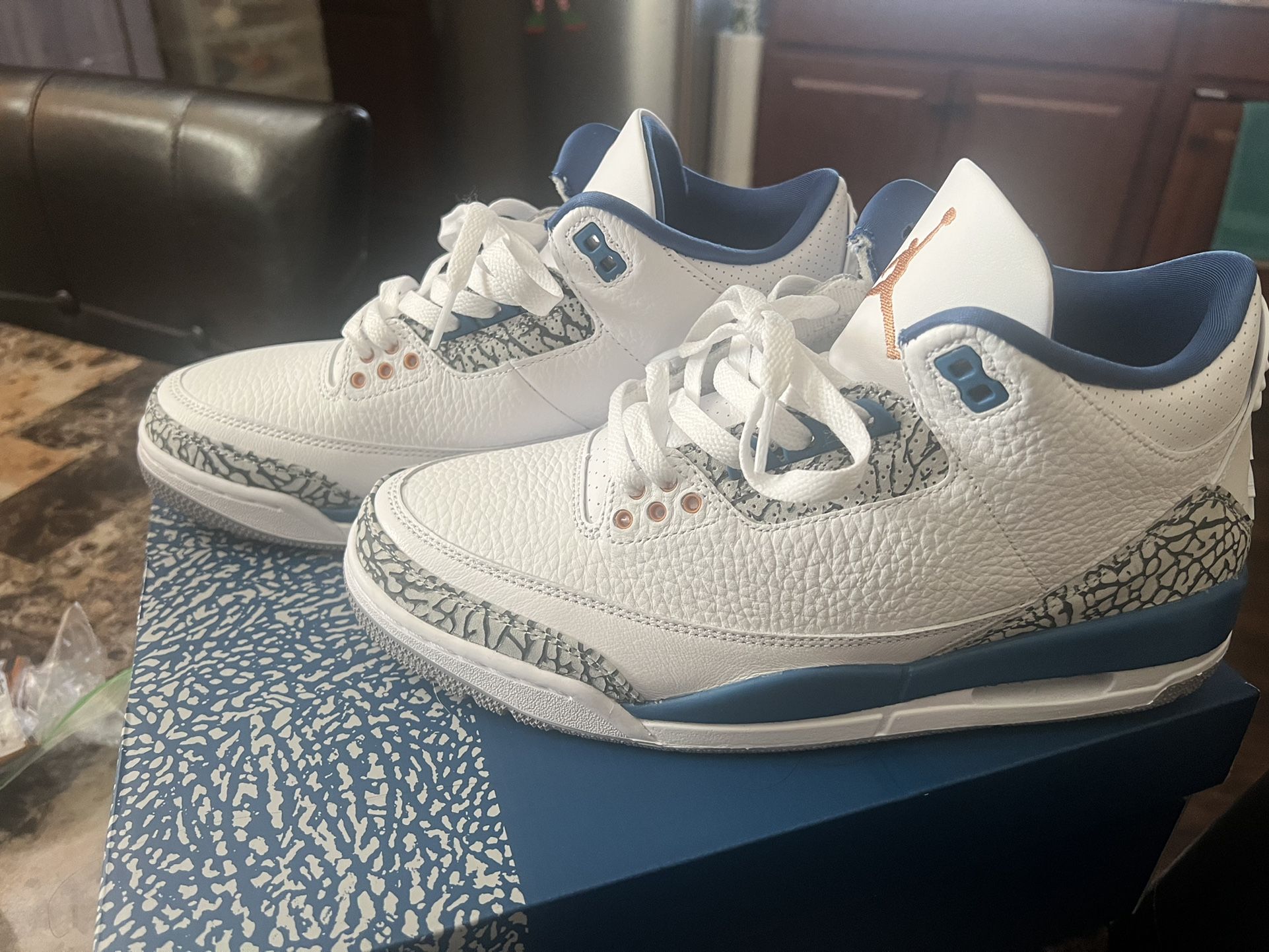 True Blue Fake Cement 3s Baby Air Jordan Retro True Blue (Size 6c