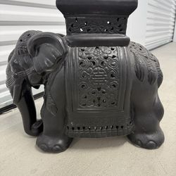 Ceramic Elephant Plant Stand/ Garden Stool (17” Tall)