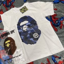 BAPE white and blue camo t-shirt 