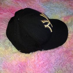 Black And Gold NY Fitted Hat 
