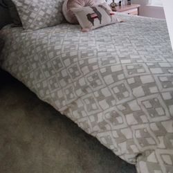 Full matte black bed frame and mattress/boxspring