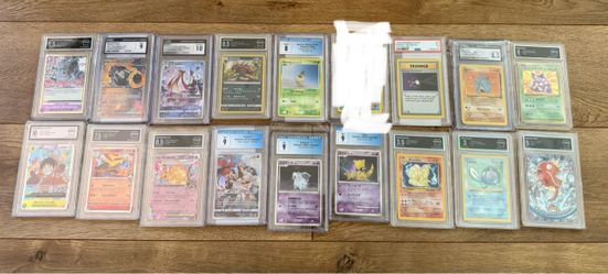 Graded Pokémon and One Piece Trading Card Lots x16