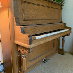 Golden Oak Upright Piano 