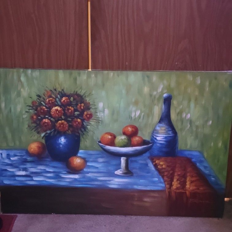 Very Vivid Painting On Canvas Measuring 36 1/2" X 23 1/2"