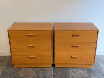 Pair of Mid-Century Teak 3-Drawer Dressers