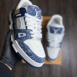 LV SHOES BLUE WHITE TRAINERS