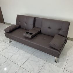 New $155 Sofa Bed Futon Convertible Folding Recliner Couch Furniture 65x30x31” Cup Holder 