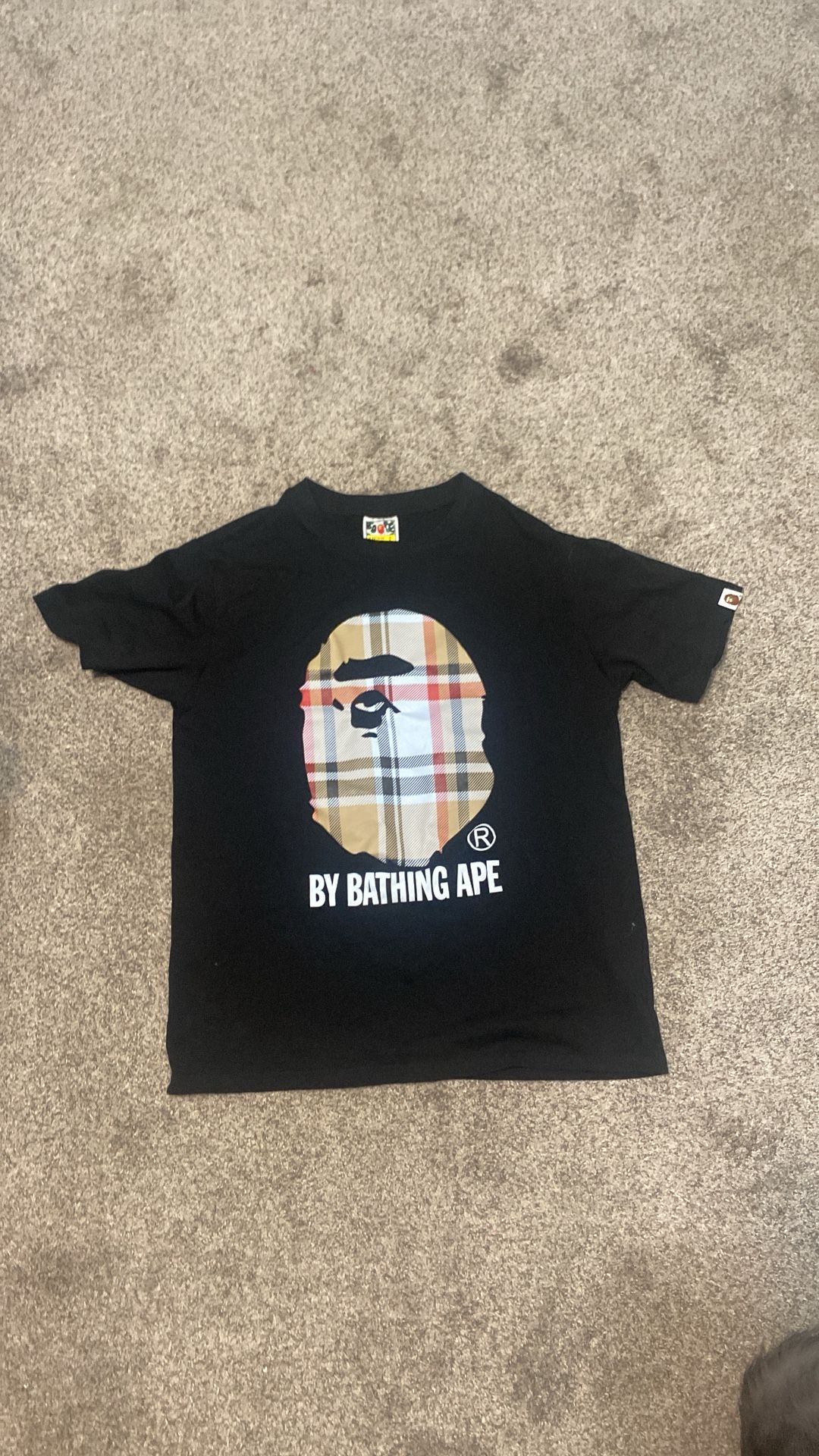 bape burberry shirt size large 