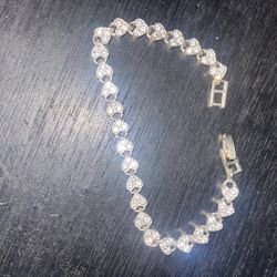 Beautiful Diamond Heart Bracelet 
